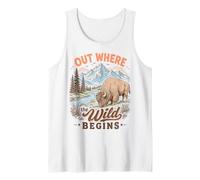Bison Wilderness Outdoor Adventure Nature Lover Mountains Camiseta sin Mangas