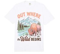 Bison Wilderness Outdoor Adventure Nature Lover Mountains Comfort Colors Adult Heavyweight T-Shirt