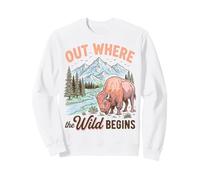 Bison Wilderness Outdoor Adventure Nature Lover Mountains Sudadera
