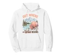 Bison Wilderness Outdoor Adventure Nature Lover Mountains Sudadera con Capucha