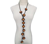 BISONBLUE Collar Colgante Mujer Cadena Hombre necklace Collares Colgantes Largos Para Mujer Collar Gótico Diseñador Cadena Hecha A Mano Ropa Naranja