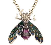 BISONBLUE Collares Mujer Colgante Regalos Cadena Esmalte Rhinestone Novedad Abeja Insecto Collar Colgante Cadena Animal Para Mujeres Niñas Damas