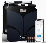 Bisonbody Báscula corporal digital inteligente - 29 métricas de salud - para entusiastas avanzados del fitness - Vidrio templado duradero - 8 sensores de electrodos de alta sensibilidad - Conexión a