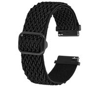 BISONSTRAP Correa de Reloj de Nailon Elástico, Correas de Bucle con Hebilla Ajustable, Liberación Rápida, Correa de Nailon Trenzado Elástico 20mm, Negro