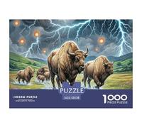 Bisonte Americano 1000 Piezas Rompecabezas Imposible Actividades Familiares Jigsaw Juegos Educativos para Regalo 52x38cm/1000pcs