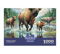 Bisonte Americano 1000 Piezas Rompecabezas Imposible DecoracióN Familiar Jigsaw Juegos Educativos para Regalo 70x50cm/1000pcs