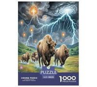 Bisonte Americano Puzzle Imposible,desafío for Adults Juego EduGatoivo 1000 Piezas Obra De Arte De Juego De para Adultos Y Niños Mayores De 12 Años 38x26cm/1000pcs