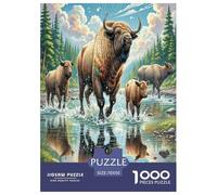 Bisonte Americano Puzzle Imposible,desafío para Adultos Entretenimiento Creativo 1000 Piezas Obra De Arte De Juego De para Adultos, Regalos A Partir De 14 Años 70x50cm/1000pcs