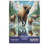 Bisonte Americano Puzzle Imposible,desafío para Adultos Juego EduGatoivo 1000 Piezas Obra De Arte De Juego De para Adultos Y Niños Mayores De 12 Años 38x26cm/1000pcs