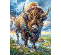 Bisonte del Bosque Puzzle 500 Piezas Cartón Grueso para Adultos Y Adolescentes Animales fantásticos de Animales Salvajes Ocio Doméstico Terapia Relajación Mejor Valorado Idea De Regalo 500 PCS