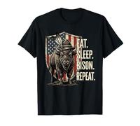 Bisonte Es Una Cosa Polaco-Americana Comer Dormir Herencia Camiseta