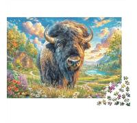 Bisonte Europeo Rompecabezas 1000 Pieza, Puzzle Difícilpara Adultos, Puzzle DIY para Juegos Familiares Rompecabezas 70x50cm/1000pcs