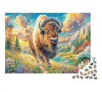 Bisonte Europeo Rompecabezas 1000 Pieza, Puzzle Difícilpara Adultos, Puzzle DIY para Juegos Familiares Rompecabezas 70x50cm/1000pcs