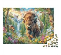 Bisonte Europeo Rompecabezas 1000 Piezas,Puzzle Difícil para La Familia - Tiempo De Calidad Y Diversión 38x26cm/1000pcs