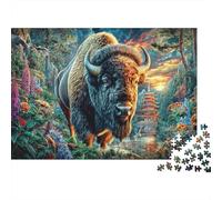 Bisonte Europeo Rompecabezas 1000 Piezas,Puzzle Difícil para La Familia - Tiempo De Calidad Y Diversión 52x38cm/1000pcs