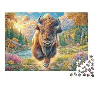 Bisonte Europeo Rompecabezas 1000 Piezas,Puzzle Difícil para La Familia - Tiempo De Calidad Y Diversión 52x38cm/1000pcs