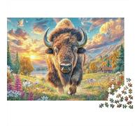 Bisonte Europeo Rompecabezas 1000 Piezas, Puzzles Imposible, De Juego De para Adultos Y Niños A Partir De 14 Años 52x38cm/1000pcs