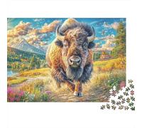 Bisonte Europeo Rompecabezas 1000 Piezas, Puzzles Imposible, De Juego De para Adultos Y Niños A Partir De 14 Años 70x50cm/1000pcs