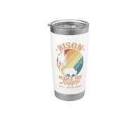 Bisonte hacer mi Animal Ambiente Feliz Vaso térmico de acero inoxidable de doble pared