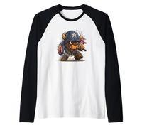 Bisonte Soldado para los Amantes de los Militares y los Campos de Batalla Camiseta Manga Raglan