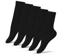 bisoo Calcetines Negros Niño, Niña - SET de 5 Pares de Calcetines Escolares Altos de Algodon para Colegio, Uniforme Escolar - Certificado Oeko-Tex - Talla 24-27 (Negro)