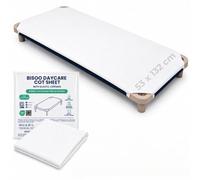 Bisoo Sábana Ajustable para Hamaca Guardería 53x132 Algodón - 1 Ud. Blanco