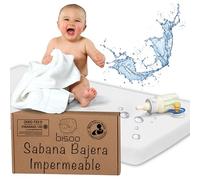 Bisoo Sabana Magica 30x75 cm para Moises Capazo y Cochecito Bebe. Bajera de Algodon Jersey Impermeable y Transpirable. Ahorra Comprar el Protector de Colchon Aparte. Certificado OekoTex, Blanco 75x30