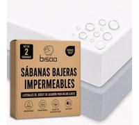 Bisoo Sabana Magica 35x75 1 Blanca + 1 Gris para Moises Capazo y Cochecito