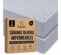 Bisoo Sabana Magica 50x83 2 Grises. Bajera Impermeable para Minicuna | Sabana y Protector en una Pieza, Ahorro, Impermeable, Transpirable, Silenciosa, Algodon Jersey Oeko-Tex