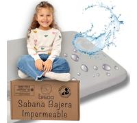 Bisoo Sabana Magica 80x180. Bajera de Algodón Jersey Impermeable y Transpirable para Cama Infantil. Ahórrate Comprar el Protector de Colchon Impermeable Aparte. Cert. Oeko-Tex, Gris 180x80