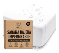 Bisoo Sabana Magica Bajera 30x75 Blanca para Moises Capazo y Cochecito Bebe. Sabana y Protector en una Pieza, Ahorro, Impermeable, Transpirable, Silenciosa, Algodon Jersey Oeko-Tex