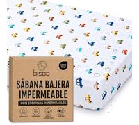Bisoo Sabana Magica Cuna 70x140. Bajera Infantil de Algodón Jersey Impermeable y Transpirable para Maxicuna 140 x 70. Ahórrate Comprar el Protector de Colchon Aparte. Cert. Oeko-Tex, Coches