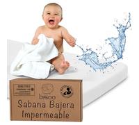 Bisoo Sábana Mágica minicama 70x160. Bajera de algodón Jersey Impermeable y Transpirable. Ahórrate Comprar Protector de Cama aparte. Bordes generosos para Ajuste fácil. (Blanco 160x70)