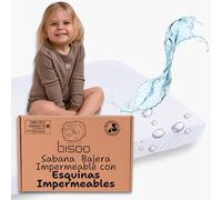 Bisoo, Sabanas 80x130 - Protector Colchon Cuna 80x130 Totalmente Impermeable Ajustable - Funda Bajera Infantil Supercuna de Algodon Jersey Certificado Oeko-Tex, Color Blanco 130 x 80 cm