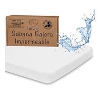 Bisoo Ssabanas as Minicuna 55x90 cm. Bajera de algodón Jersey Impermeable y Transpirable. Ahórrate Comprar el Protector aparte. Bordes generosos, Ajuste fácil. Compatible Colecho (Blanco 90x55)