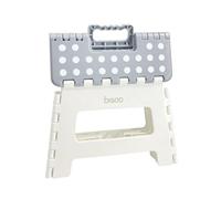 Bisoo Taburete Plegable Infantil Portatil 22 cm, Baño, Cocina, Ducha, Gris | Banco, banqueta y escalón de plástico para niños y adultos: lavabo, inodoro, armarios altos. Antideslizante, asa y gancho