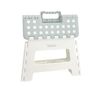 Bisoo Taburete Plegable Infantil Portatil 22 cm, Baño, Cocina, Gris Salvia | Banco, banqueta y escalón de plástico para niños y adultos: lavabo, inodoro, armarios altos. Antideslizante, asa y gancho