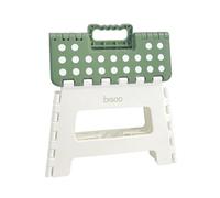 Bisoo Taburete Plegable Infantil Portatil 22 cm, Baño, Cocina, WC, Aceituna | Banco, banqueta y escalón de plástico para niños y adultos: lavabo, inodoro, armarios altos. Antideslizante, asa y gancho