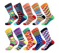 BISOUSOX Calcetines Divertidos para Hombres 39-46 Regalo para Hombres Algodón Colorido Calcetines de Vestir para Hombre
