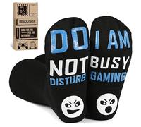 BISOUSOX Regalos divertidos Algodón Calcetines Hombre Divertidos Gamer Regalos 39-40 Do Not Disturb, I'm Gaming
