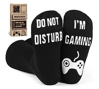 BISOUSOX Regalos divertidos Algodón Calcetines Hombre Divertidos Gamer Regalos 39-40 Do Not Disturb, I'm Gaming