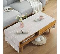 BisQu Mantel rectangular de lino para mesa de café: elegante mantel con bolsillos para la decoración del hogar de tu sala de estar (50 x 145 cm, K)
