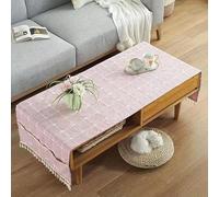 BisQu Mantel rectangular de lino para mesa de café: elegante mantel con bolsillos para la decoración de tu sala de estar en casa (90x200 cm (35x79 pulgadas), H)