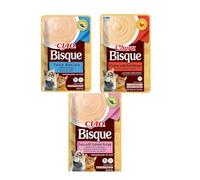 Bisque Gato Mezclas | Alimento Húmedo para Gatos 12x40Gr | Sabores Variados | (12X40Gr, 4X Atún 4X Atún y Salmón 4X Pollo y Buey)