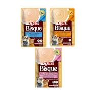 Bisque Gato Mezclas | Alimento Húmedo para Gatos 12x40Gr | Sabores Variados | (12X40Gr, 4X Atún 4X Atún y Salmón 4X Pollo)