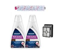 Bissell 1 CrossWave Kit Original, Solución de Limpieza Suelos 2 x 1 L x Cepillo multisuperficie x Filtro, 2815, Mix