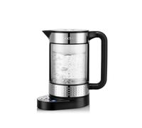 BISTRO - Hervidor de agua eléctrico de doble pared con control de temperatura, revestimiento envolvente de acero inoxidable, 1,1 l, 1500 W