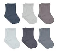 bistyle 6 pares de calcetines de bebé de algodón para recién nacidos de 0-3 meses a 2-3 años | Calcetines perfumados para bebés | Calcetines para niños y niñas, antracita, 0-6 meses