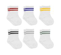 bistyle Algodón 6 pares de calcetines para bebés recién nacidos 0-3 meses hasta 2-3 años | Calcetines perfumados para bebés | Calcetines para niños y niñas pequeños, Blanco (Rayas), 2-3 años