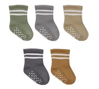 bistyle Calcetines antideslizantes de algodón orgánico para bebés y bebés, calcetines antideslizantes para recién nacidos, niños, niñas, calcetines de tenis, calcetines deportivos para niños, beige,
